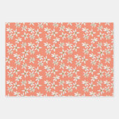 Summer Lemons blühen Muster auf Orange Geschenkpapier Set (Vorderseite 3)