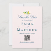 Summer Lemons und Foliage Foto Save The Date (Rückseite)