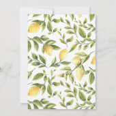 Summer Lemons und Foliage Wedding Brautparty Einladung (Rückseite)