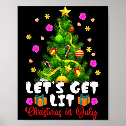 Summer Lets Get Lit Christmas In July Trocal Chris Poster (Vorne)