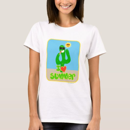 Summer Liebe Cactus Cartoon Spaß Saisonslogan T-Shirt (Vorderseite)