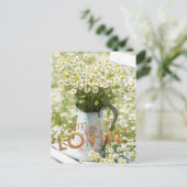 Summer Liebe Field Wilde Blume + Text Postkarte (Stehend Vorderseite)