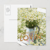 Summer Liebe Field Wilde Blume + Text Postkarte (Vorne/Hinten)