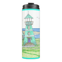 Summer Lighthouse 3; Thermal Tumbler; Helles Aqua