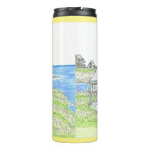 Summer Lighthouse 4; Thermal Tumbler; Gelb Thermosbecher (Rückseite)