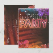 Summer Lights Tanz Club Party Einladung (Vorne/Hinten)