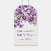 Summer Lila Delicate Violet Blume Babydusche Geschenkanhänger (Rückseite)