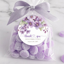 Summer Lila Delicate Violet Blume Danke Runder Aufkleber