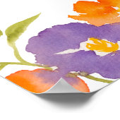 Summer Lila Orange Floral Boho Bridal Empfang Poster (Ecke)