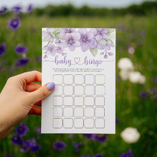 Summer Lila Violet Blume Baby Dusche Bingo Spiel