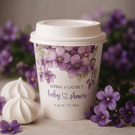 Summer Lila Violet Blume Babyduschpapier Pappbecher