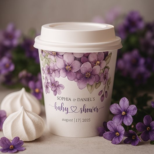 Summer Lila Violet Blume Babyduschpapier Pappbecher