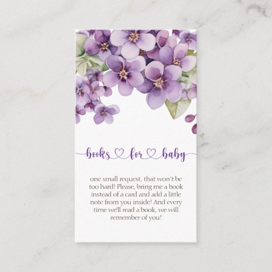 Summer Lila Violet Blume Bücher für Baby Begleitkarte (Vorderseite)