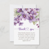 Summer Lila Violet Blume Kinderdusche Dankeskarte (Vorderseite)