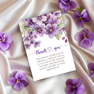 Summer Lila Violet Blume Kinderdusche Dankeskarte