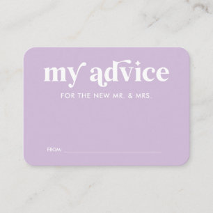 Summer Lila Wedding Advice Card Begleitkarte
