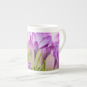 Summer Lila Wildblume Design Knochen China Tasse