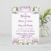 Summer Lilac Wildblume Romantische Hochzeit Save The Date (Stehend Vorderseite)