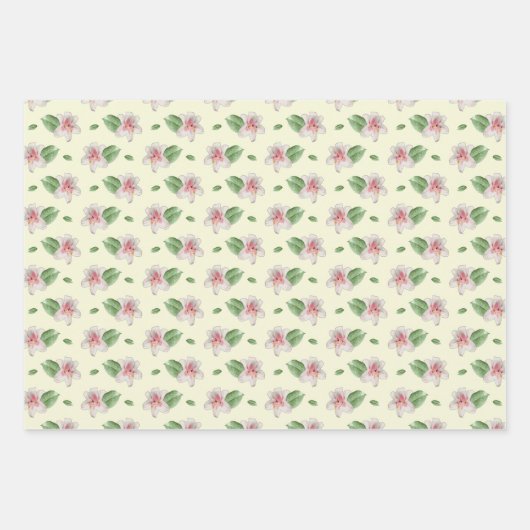Summer Lily Floral Seamless Pattern Geschenkpapier Set (Vorderseite 2)