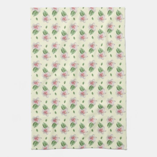 Summer Lily Floral Seamless Pattern Geschirrtuch (Vertikal)