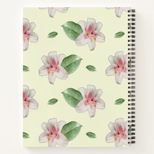 Summer Lily Floral Seamless Pattern Notizblock (Rückseite)