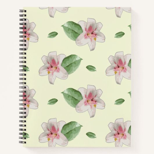 Summer Lily Floral Seamless Pattern Notizblock (Vorderseite)