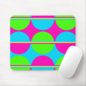 Summer Lime Green Hot Pink Aquamarine Kreise Strei Mousepad (Mit Mouse)