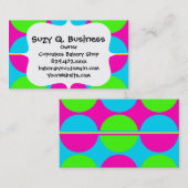 Summer Lime Green Hot Pink Aquamarine Kreise Strei Visitenkarte (Vorne/Hinten)