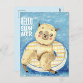 Summer Llama Postcard Postkarte (Vorne/Hinten)