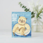 Summer Llama Postkarte (Stehend Vorderseite)