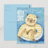 Summer Llama Postkarte (Vorne/Hinten)