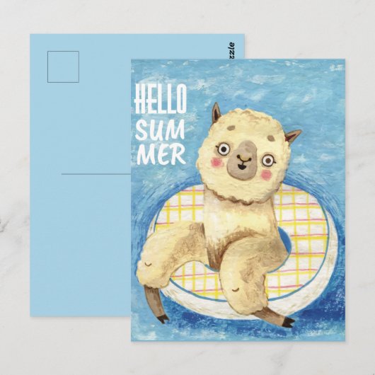 Summer Llama Postkarte (Vorne/Hinten)