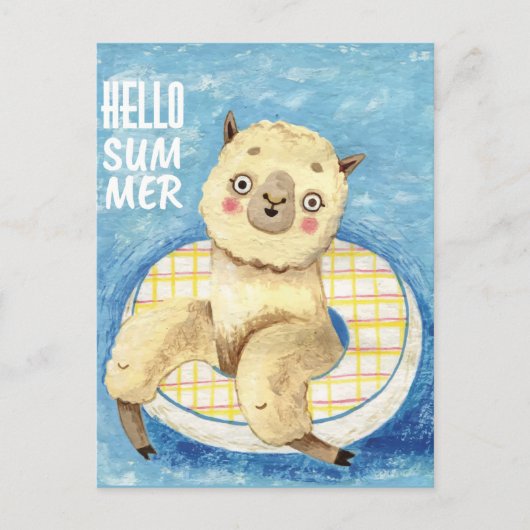 Summer Llama Postkarte (Vorderseite)
