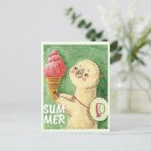 Summer Llama Postkarte (Stehend Vorderseite)
