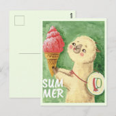 Summer Llama Postkarte (Vorne/Hinten)