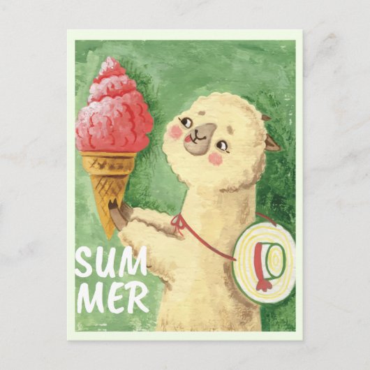 Summer Llama Postkarte (Vorderseite)