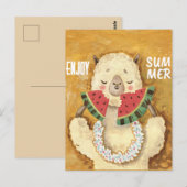 Summer Llama Postkarte (Vorne/Hinten)
