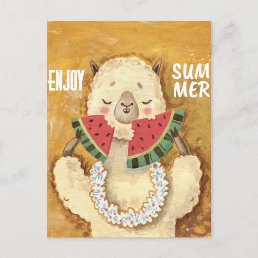 Summer Llama Postkarte (Vorderseite)