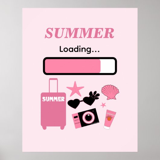 Summer Loading Pink Summer Wall Art Poster (Vorne)