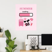 Summer Loading Pink Summer Wall Art Poster (Heimbüro)