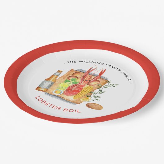 Summer Lobster Boil | Hummer Bake Cookie Pappteller (Schrägansicht)