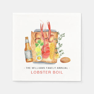 Summer Lobster Boil Hummer Bake Cookie Serviette