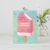 Summer Lolly Popsily Ice Cream Geburtstagsparty Einladung (Stehend Vorderseite)