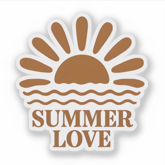 Summer Love Minimalist Sticker (Vorderseite)