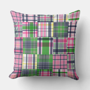Summer Madras Kariert Preppy Patchwork Kissen
