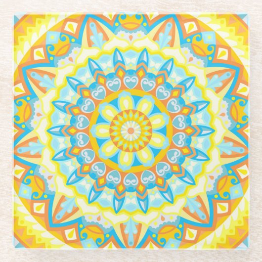 Summer Mandala Glasuntersetzer (Vorderseite)