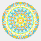 Summer Mandala Runder Aufkleber (Vorderseite)