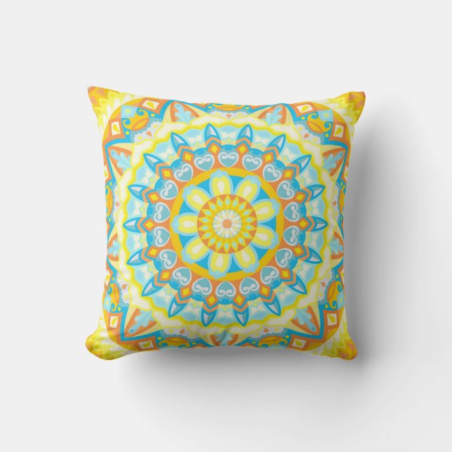 Summer Mandala Throw Pillow Kissen (Vorderseite)