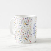 Summer Meadow Allover Muster Name Coffee Tasse (Vorderseite Links)