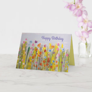 Summer Meadow Bright Abstrakt Floral Geburtstag Karte